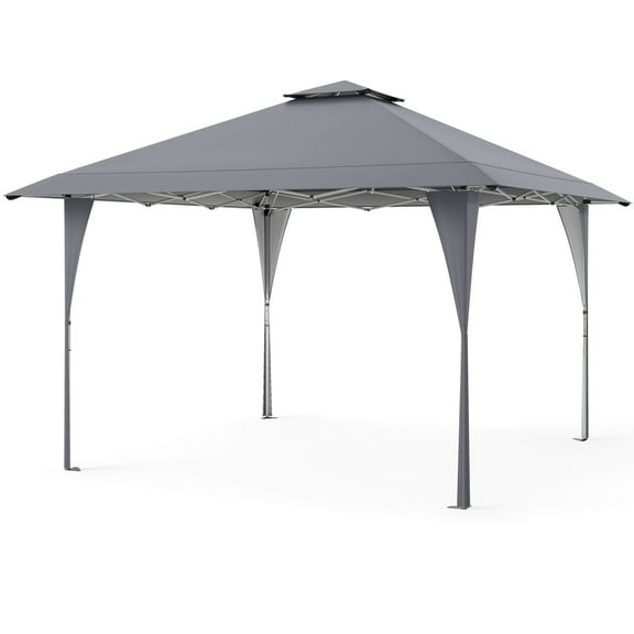 Costway 13 X 13 FT Pop up Gazebo Outdoor Canopy Tent with Portable Carrying Bag 8 Stakes Gray