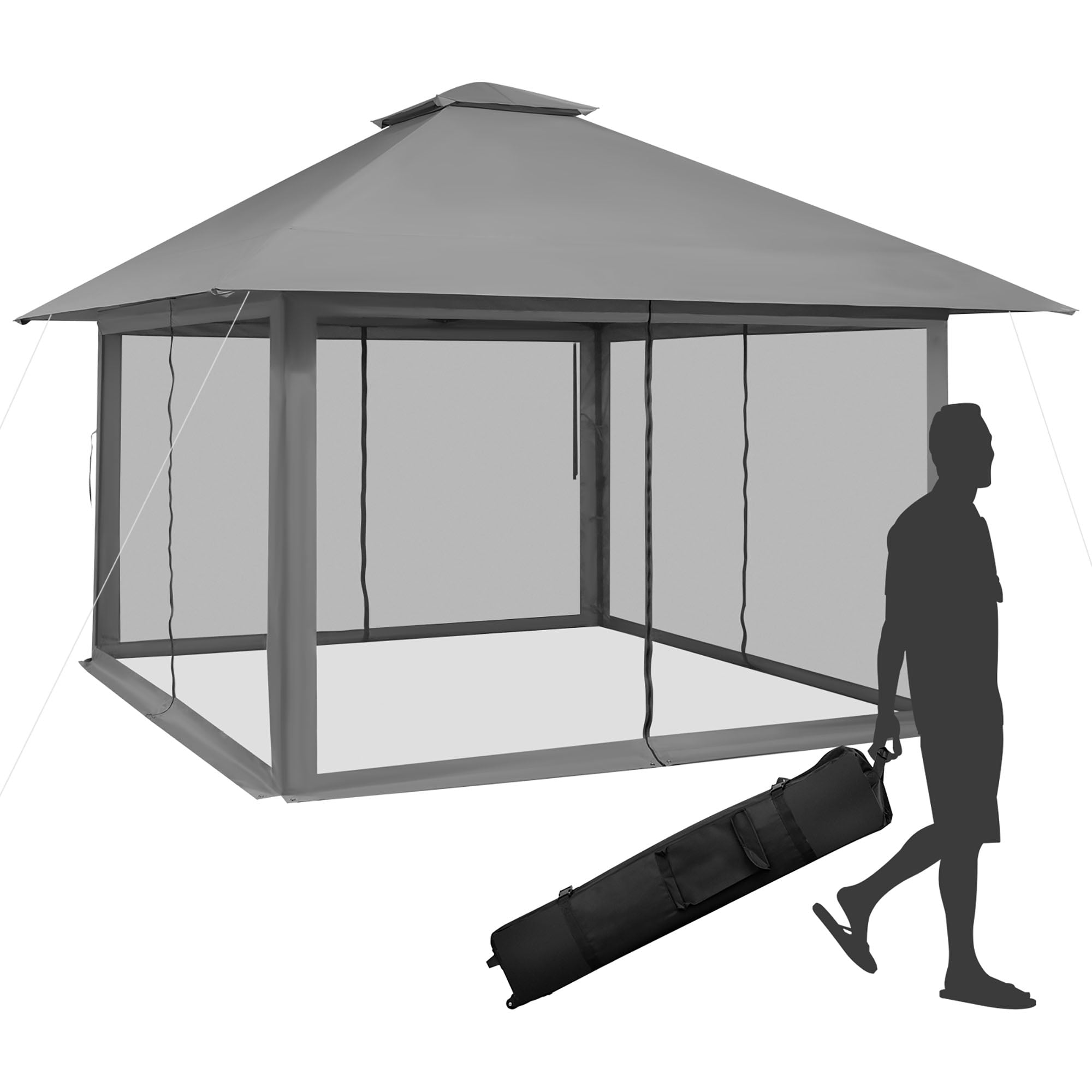 Costway 13x13ft Pop-up Instant Canopy Tent Mesh Sidewall