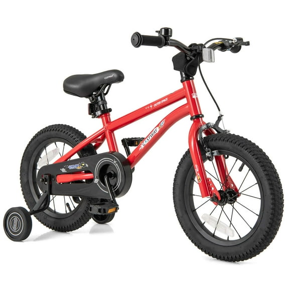 Costway 14-Inch Kid’s Bike for 3-5 Years Old with Adjustable Saddle & Anti-slip Handlebar Red