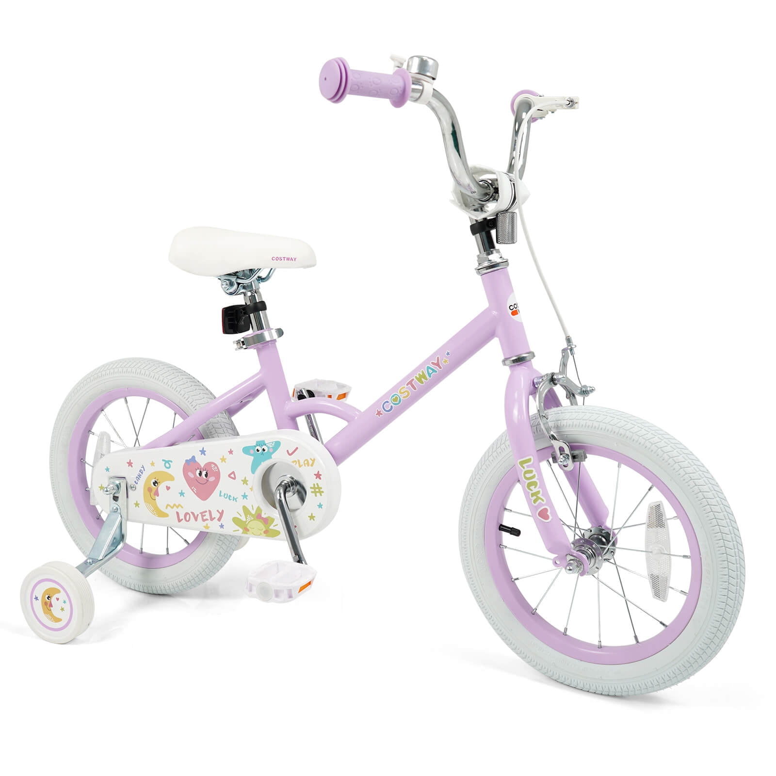 Costway 14 Inch Kids Bike for Girls Boys Age 3-8 Years with