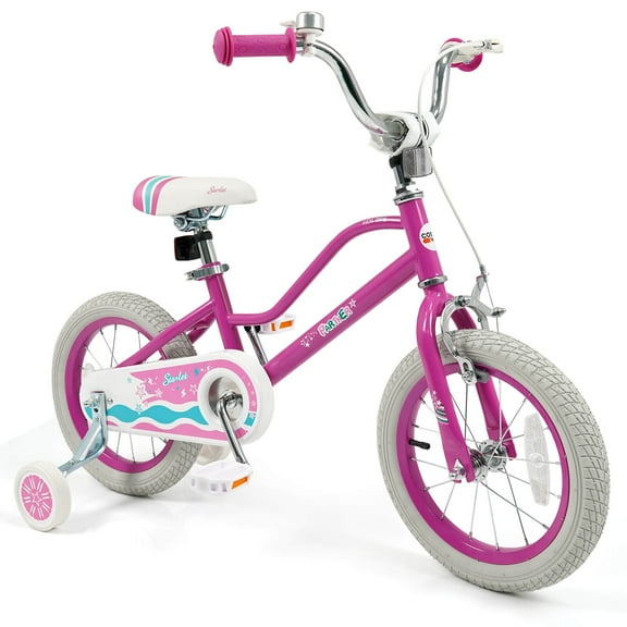 Costway 14" Kids Bicycle with Dual Brake System Adjustable Handlebar & Seat Low-Step Frame