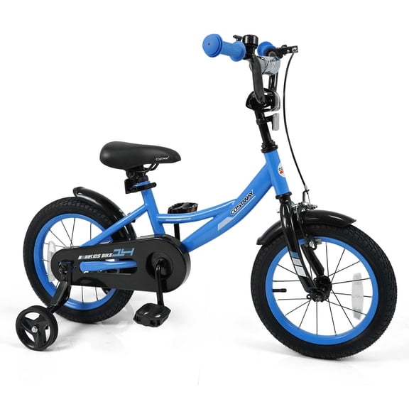 Costway 14" Kids Bike with Removable Training Wheels Adjustable Seat & Handlebar Handbrake