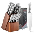 thumbnail image 1 of Costway 14-Piece Kitchen Knife Set Stainless Steel Knife Block Set w/ Sharpener, 1 of 10