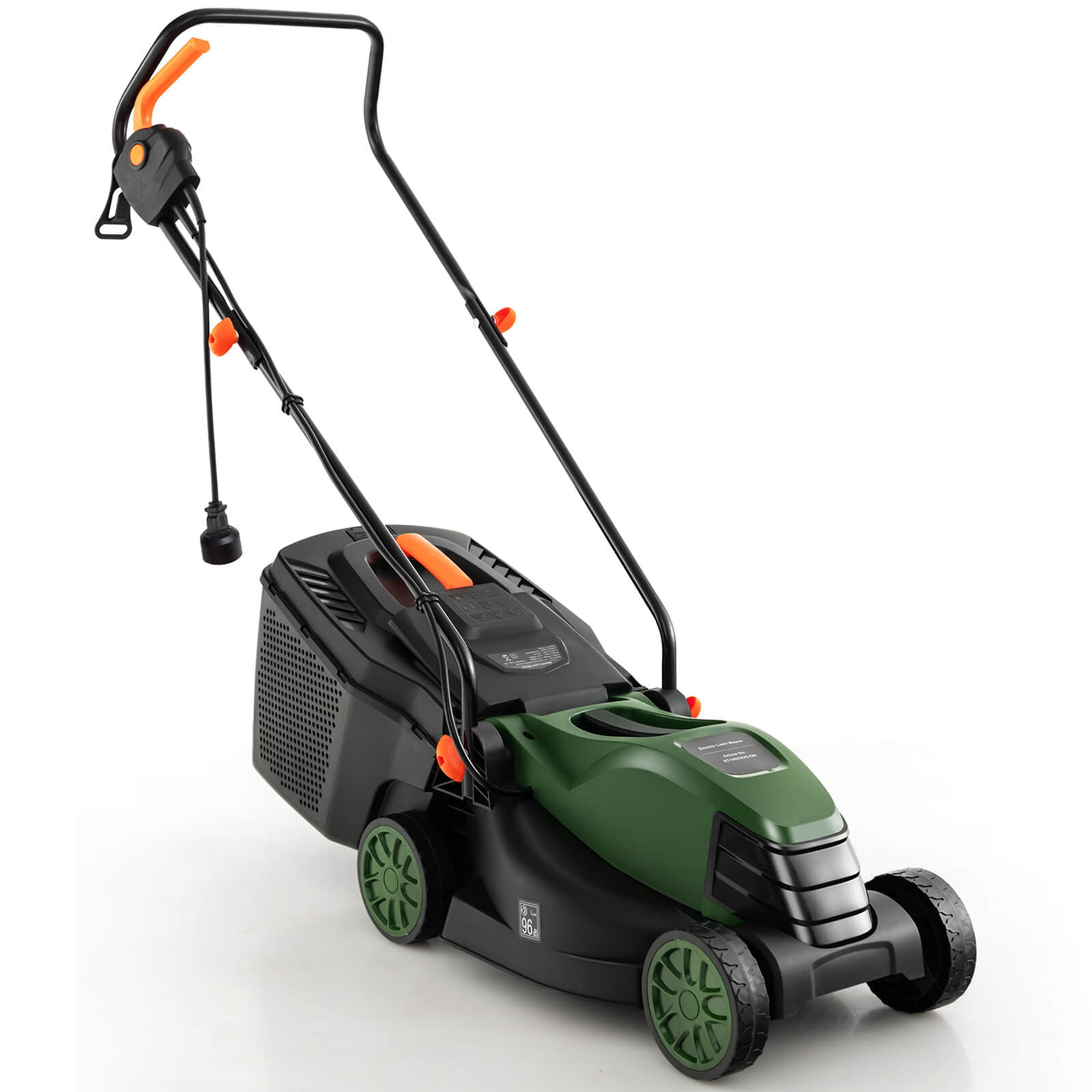 Costway 14 inch 12 AMP Corded Electric Push Walk-Behind Lawnmower, Adjustable Cutting Height