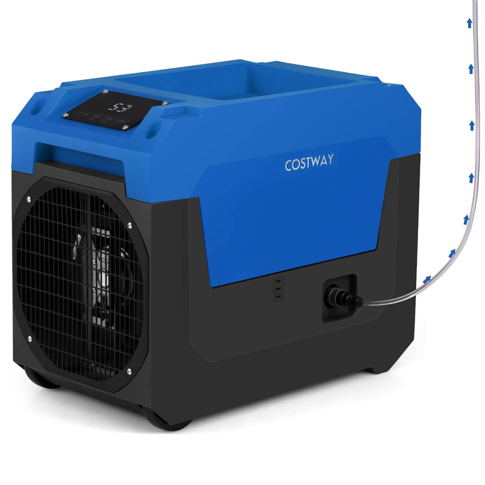 Costway 50-Pint(DOE) Commercial Dehumidifier with Pump, Drain Hose for Basements, Job Sites 4500 Sq. ft Coverage Area Blue
