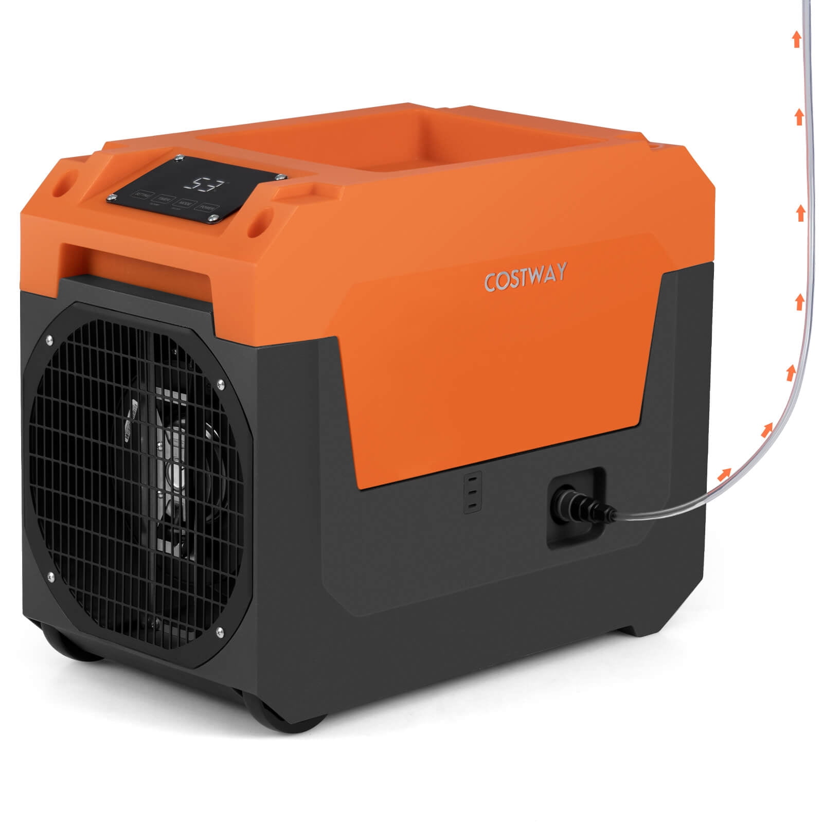 Costway 50-Pint(DOE) Commercial Dehumidifier with Pump, Drain Hose for Basements, Job Sites 4500 Sq. ft Coverage Area Orange