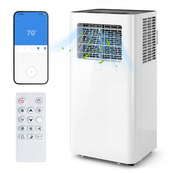 Costway 14000 BTU Portable Air Conditioner with WiFi APP/Remote Control, Sleep Mode