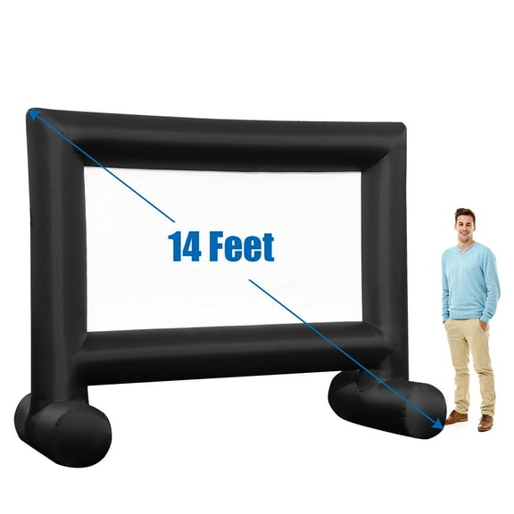 Costway 14FT Inflatable  Projector Screen Projection Outdoor Home Theater W/ Blower