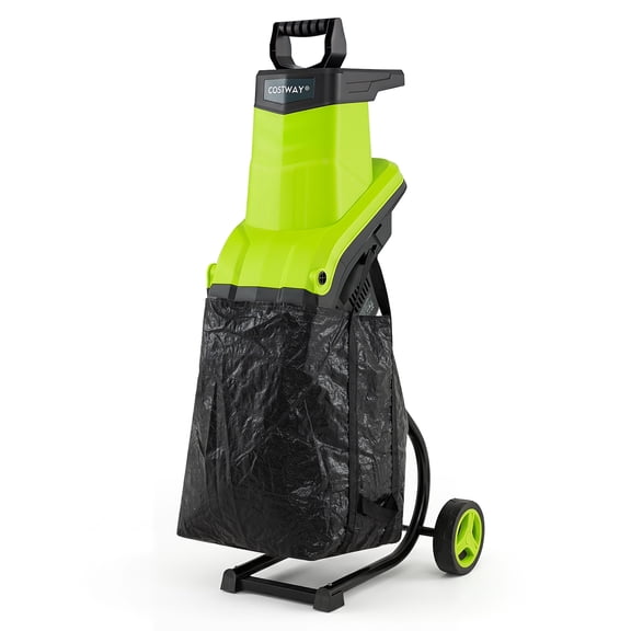Costway 15-Amp Electric Wood Chipper Shredder Mulcher, 1.8 Max Cutting Diameter Green+Black