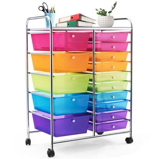 Costway 10-Drawer Storage Cart Utility Rolling Trolley Kitchen Organizer