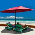 thumbnail image 1 of Costway 15' Market Outdoor Umbrella Double-Sided Twin Patio Umbrella with Crank Wine, 1 of 10