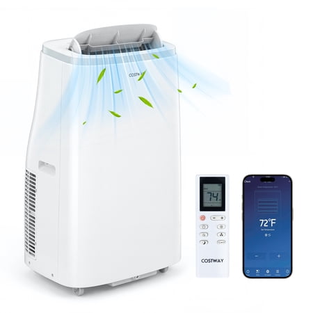 Costway 15000 BTU Portable Air Conditioner with Fan, Dehumidifier, Sleep Mode, 24H Timer