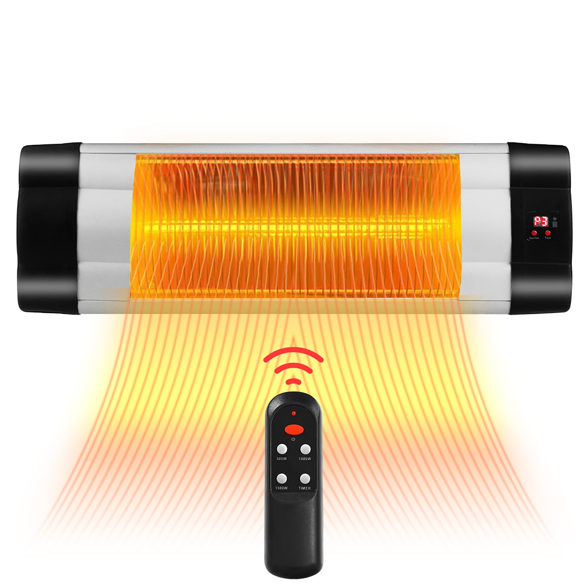 Costway 1500W Infrared Patio Heater Remote Control 24H Timer - Walmart.com