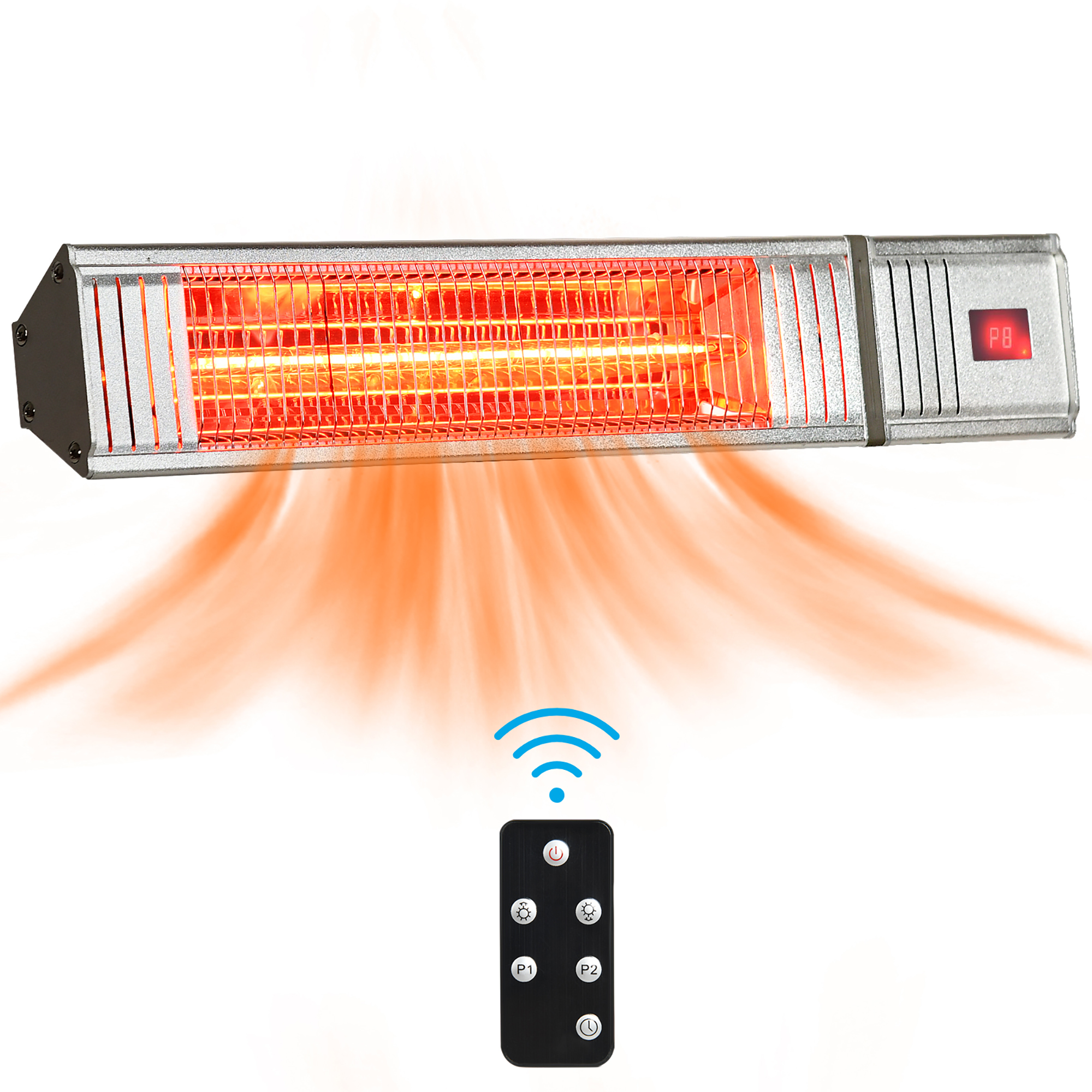 Costway 1500W Infrared Patio Heater w/ Remote Control & 24H Timer for Indoor Outdoor - image 1 of 10