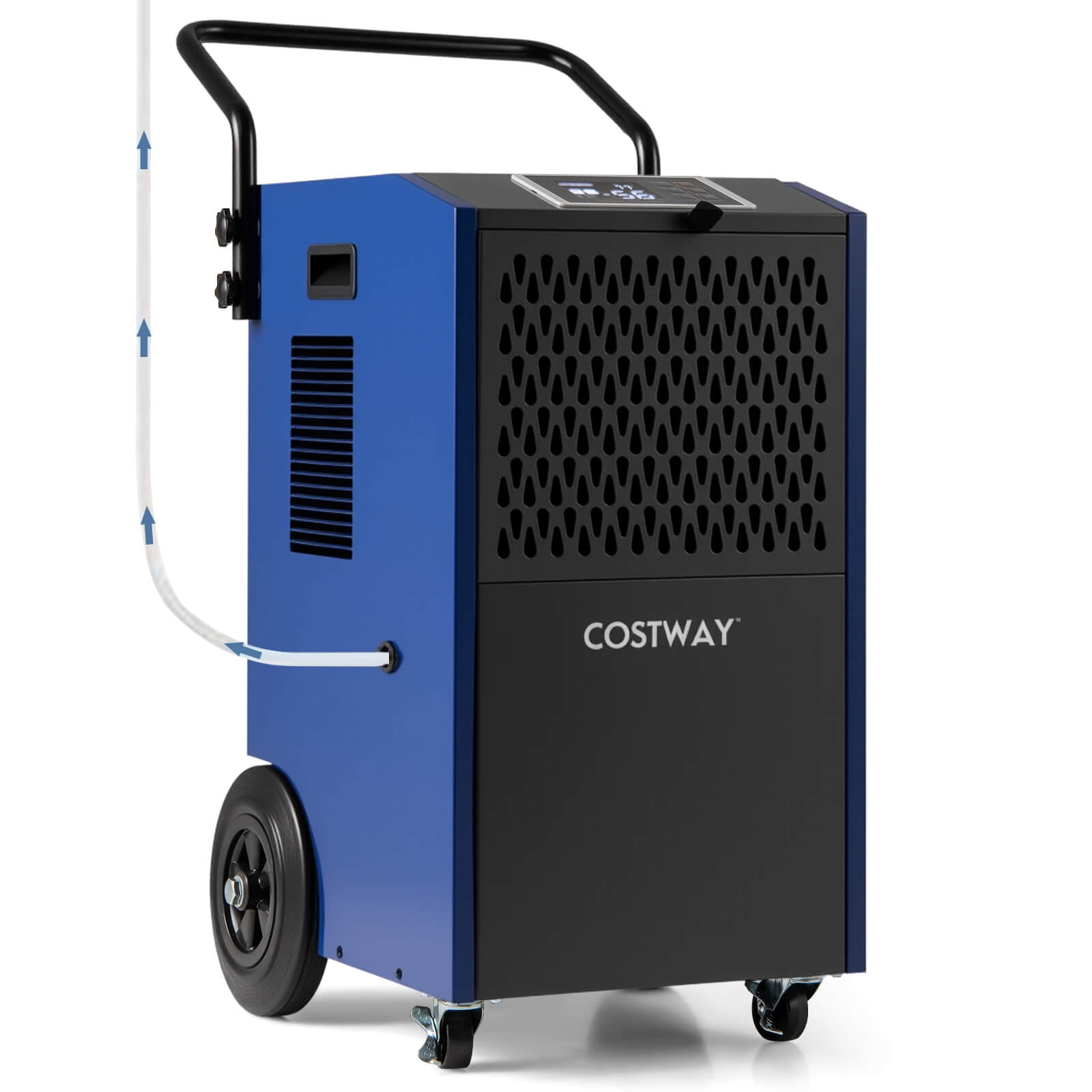 Costway 49-Pint(DOE) Commercial Dehumidifier with Pump Drain Hoses for Basements Job Sites 7,500 Sq.ft Coverage Area (MAX 154Pint at 95°F, 90%RH)