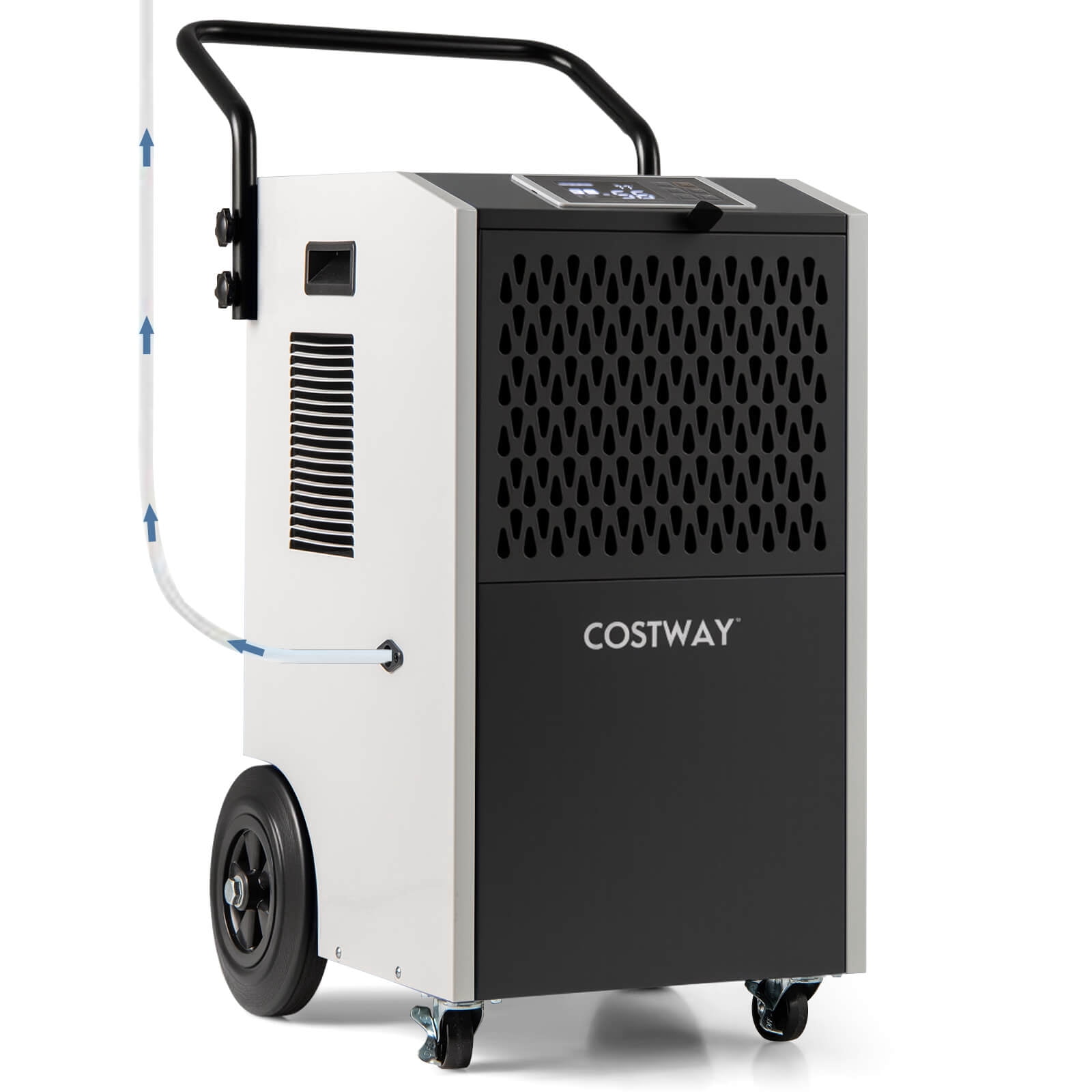 Costway 49-Pint(DOE) Commercial Dehumidifier with Pump Drain Hoses for Basements Job Sites 7,500 Sq.ft Coverage Area (MAX 154Pint at 95°F, 90%RH)