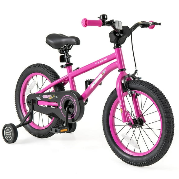 Costway 16-Inch Kid’s Bike for 4-7 Years Old with Adjustable Saddle & Anti-slip Handlebar Pink
