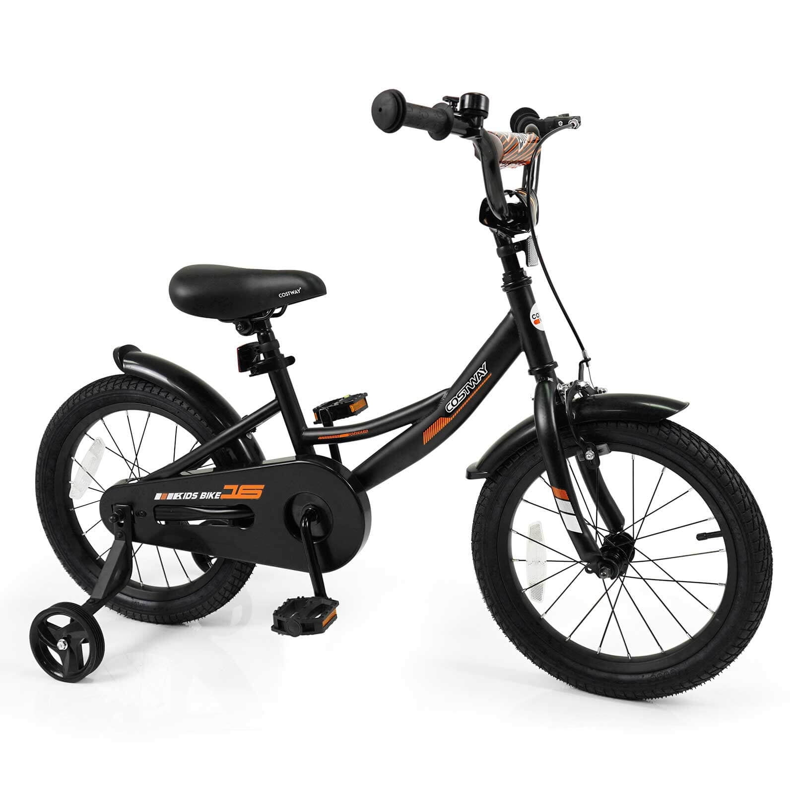 16-Inch Kids Bike with LED Lights & Adjustable Training Wheels