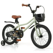 Costway 16" Kid’s Bike with Training Wheels Adjustable Handlebar & Seat Handbrake Green