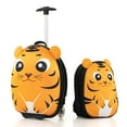 thumbnail image 1 of Costway 2PCS Kids Carry On Luggage Set 16'' Tiger Rolling Suitcase with 12'' Backpack Travel Yellow, 1 of 8