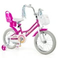 thumbnail image 1 of Costway 16" Kids Bicycle with Basket Doll Seat Colorful Streamers Training Wheels Pink, 1 of 11