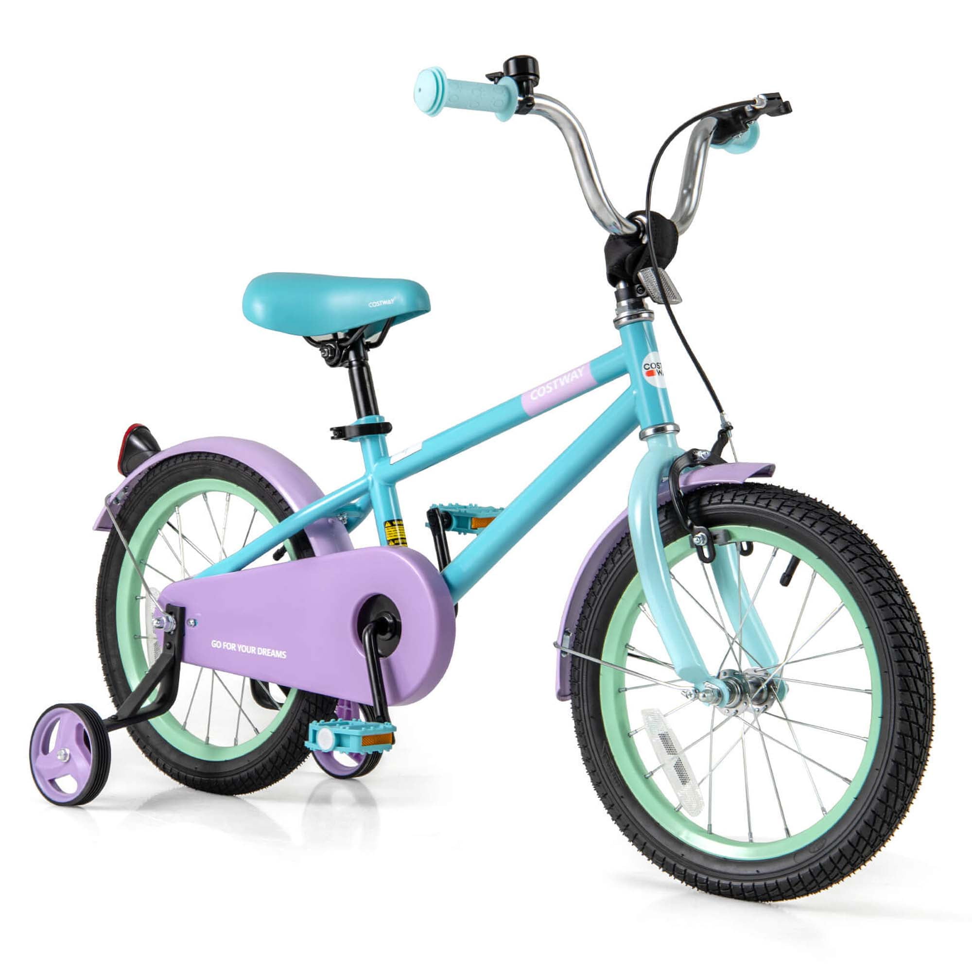 Kids Bike with Adjustable Handlebar and Saddle Green-16 Inches