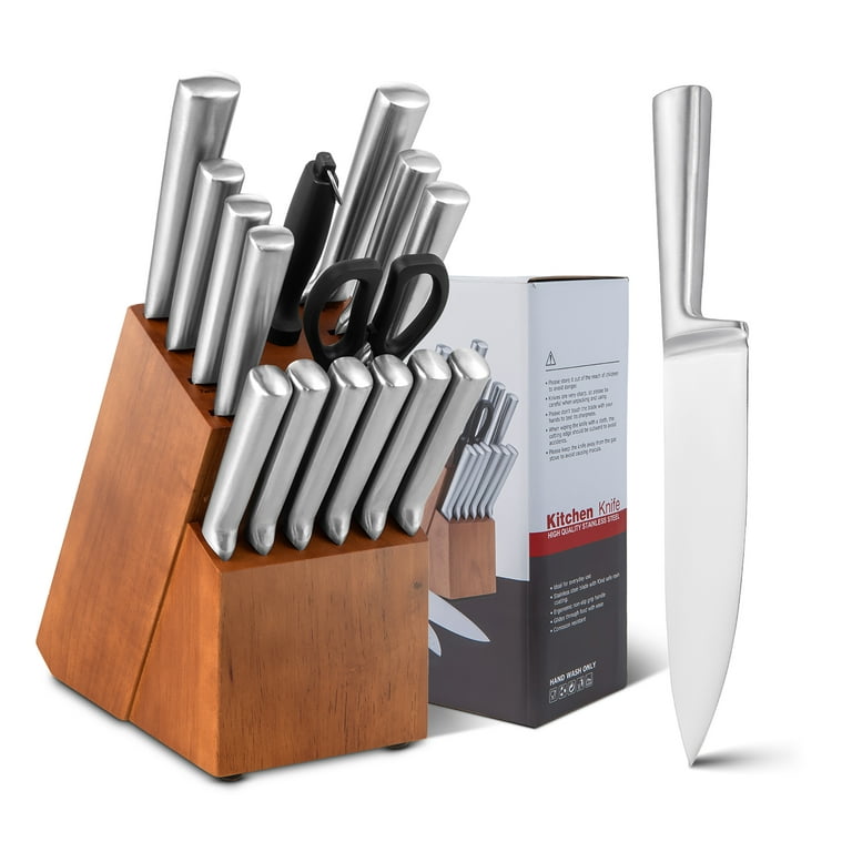 Tudoccy Kitchen Knife Set, 16-Piece Knife Set with Built-in