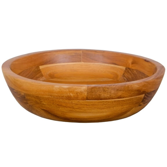 Costway 16" x 16" Vessel Sink Teak Wood Washbasin with Drainage Hole & Smooth Finish