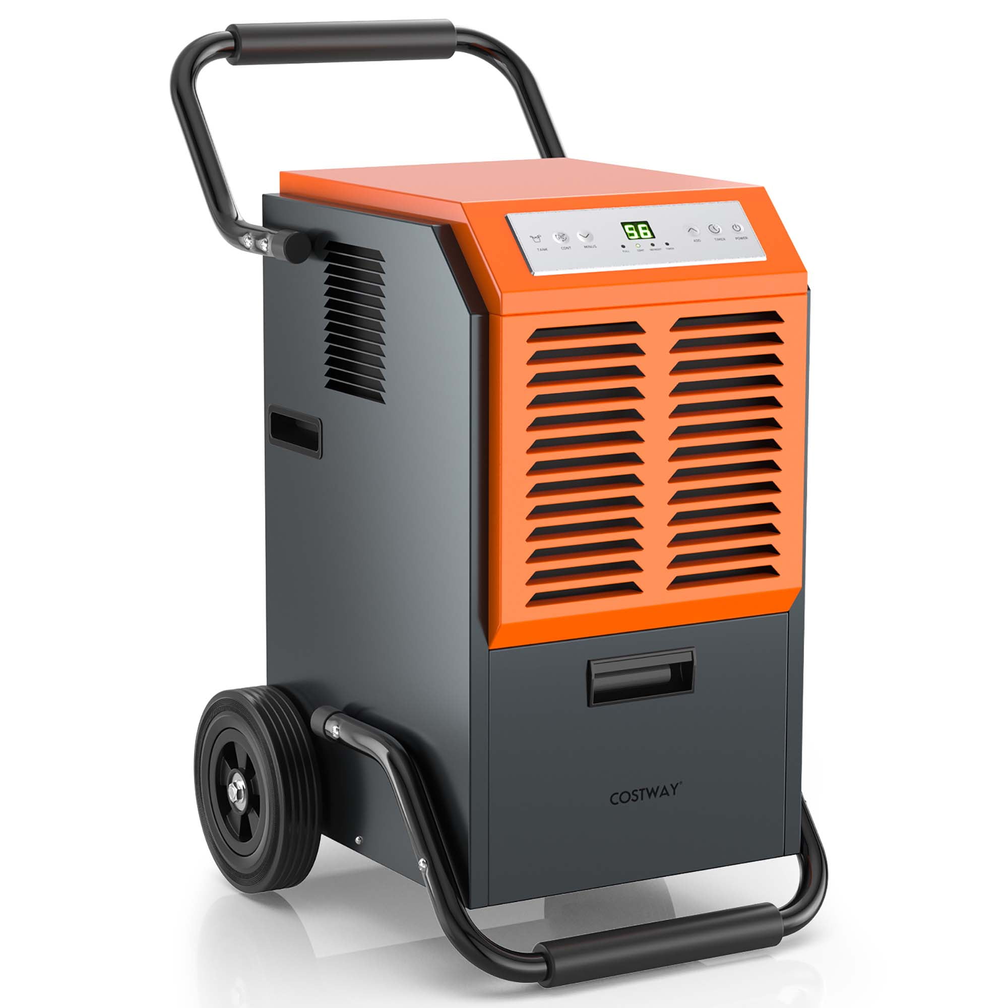 Costway 163-Pint Portable Commercial Dehumidifier with Water Tank & Drainage Pipe 4,000 Sq. ft Coverage Area