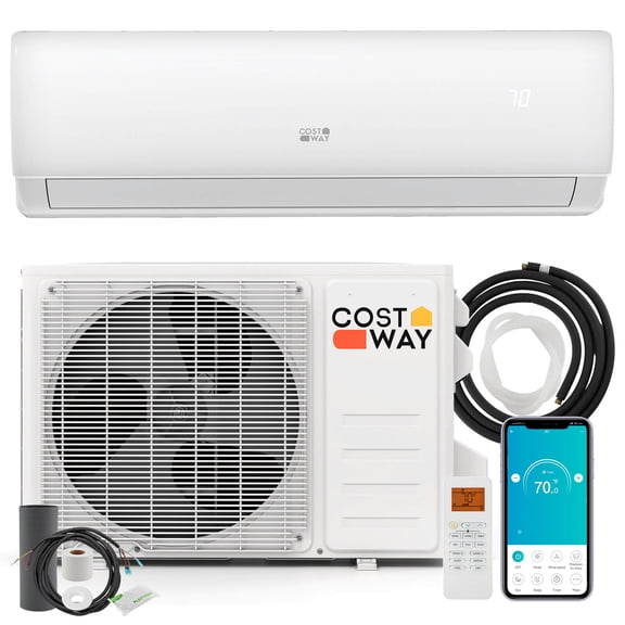 Costway 17000 BTU Wifi Enabled Mini Split Air Conditioner & Heater Works with Alexa