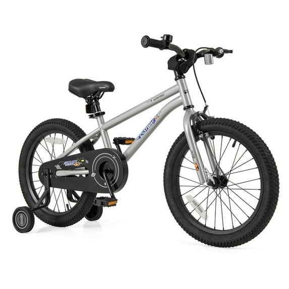 Costway 18-Inch Kid’s Bike for 4-8 Years Old with Adjustable Saddle & Anti-slip Handlebar Silver