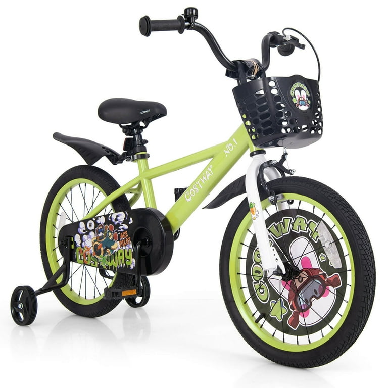 Costway Kid's Bike 18 inch for 4-8 with Adjustable Handlebar and