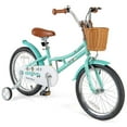 thumbnail image 1 of Costway 18" Kids Bike with Height Adjustable Handlebar Seat Basket Bell Training Wheels Green, 1 of 10