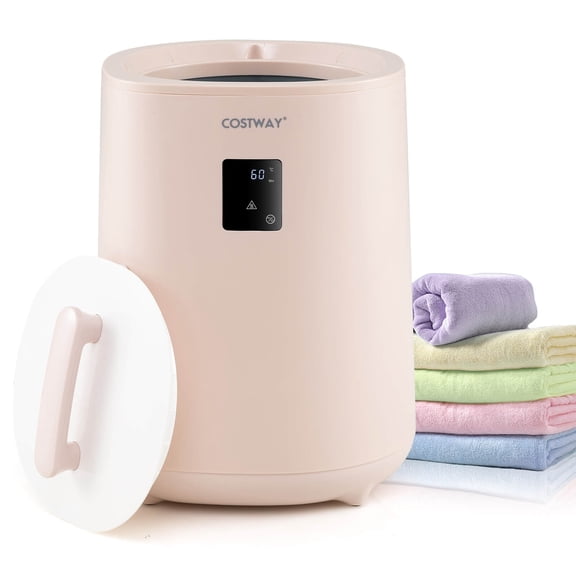 Costway 18 L Towel Warmer for Bathroom Luxury Towel Heater with LED Display & Auto Shut off Pink