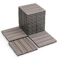 thumbnail image 1 of Costway 18 PCS Interlocking Deck Tiles Anti-slip Floor Tiles for Poolside All Weather Grey, 1 of 9