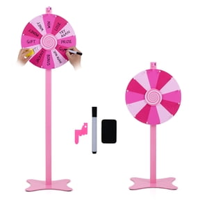 Costway 18" Prize Wheel Tabletop or Floor Standing Spinning Prize Wheel with Spare Pointer