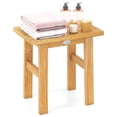thumbnail image 1 of Costway 18" Teak Shower Bench Waterproof Spa Bath Stool for Shaving Legs for Bathroom, 1 of 10