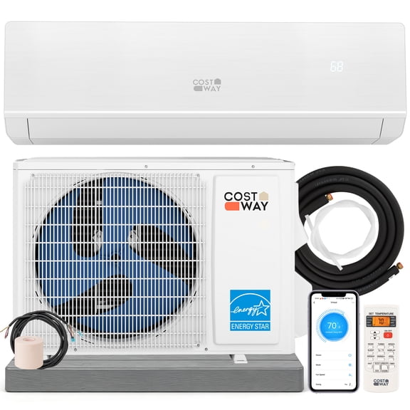 Costway 18000 BTU Mini Split Air Conditioner & Heater 25 SEER2 208-230V AC Unit