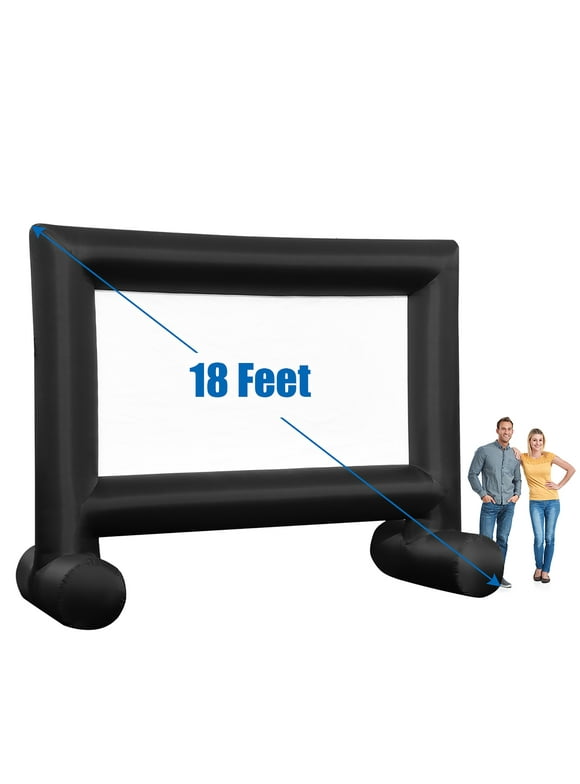 Costway 18FT Inflatable  Projector Screen Projection Outdoor Home Theater W/ Blower