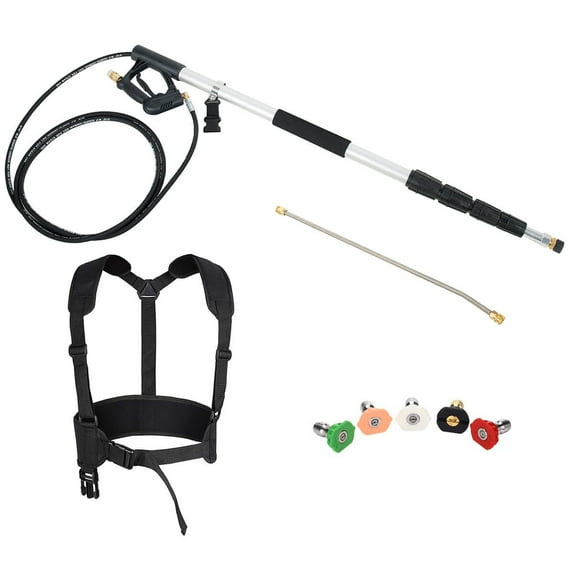 Costway 18Ft Telescoping Pressure Washer Extension Wand Kit W/ 5 Spray Nozzles