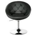 thumbnail image 1 of Costway 1PC Accent Chair Adjustable Modern Swivel Round Tufted Back  PU Leather Black, 1 of 10