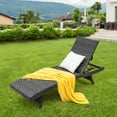 thumbnail image 1 of Costway 1PC Folding Patio Chaise Lounge Chair Outdoor Rattan Adjustable Recliner Quick Dry Foam All Weather, 1 of 8