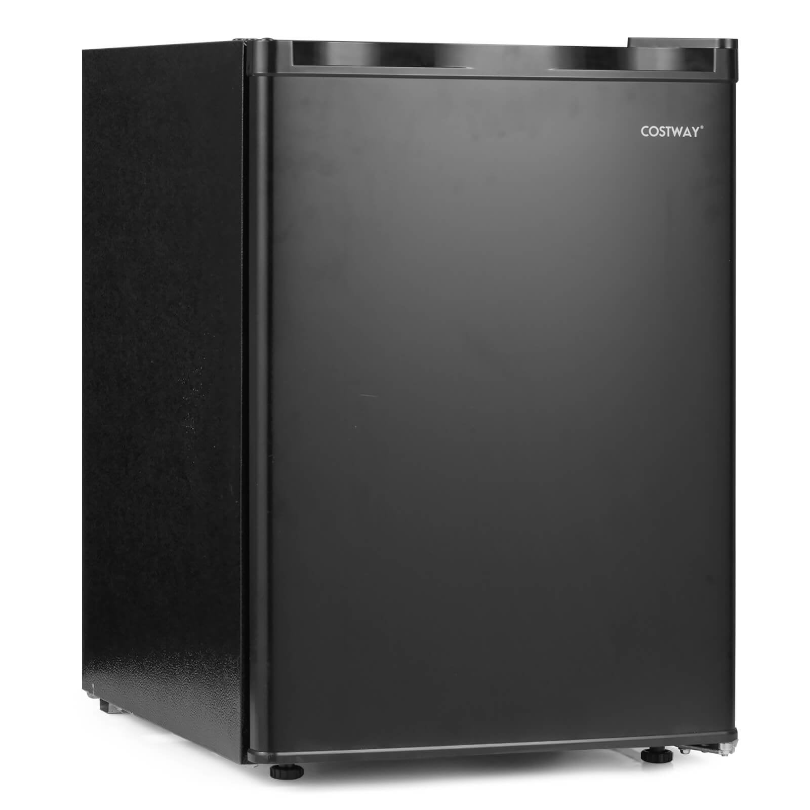 Costway 2.1 Cu.Ft Small Refrigerator with Reversible Single Door, Adjustable Thermostat Black