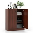 thumbnail image 1 of Costway 2-Door Storage Cabinet Freestanding Storage Organizer with 3-Tier Shelf Entryway Brown, 1 of 10