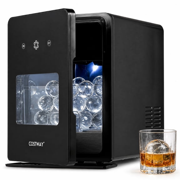 Costway 2" Ice Ball Maker Countertop Round Ice Cube Maker 4 Pcs in 38 Mins (150 Pcs/Day)