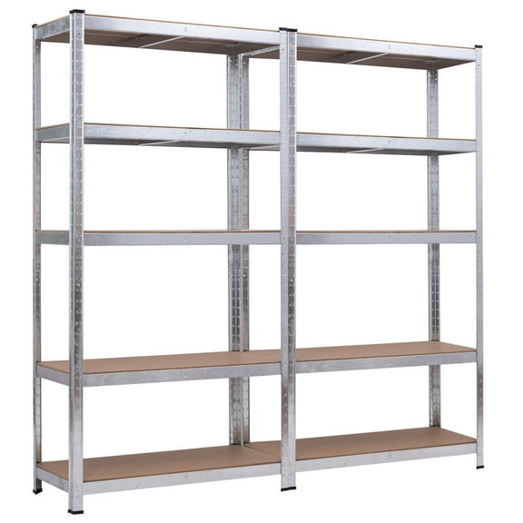 Costway 2 PC 71'' Heavy Duty Storage Shelf Steel Metal Garage Rack 5 Level Adjustable Shelves