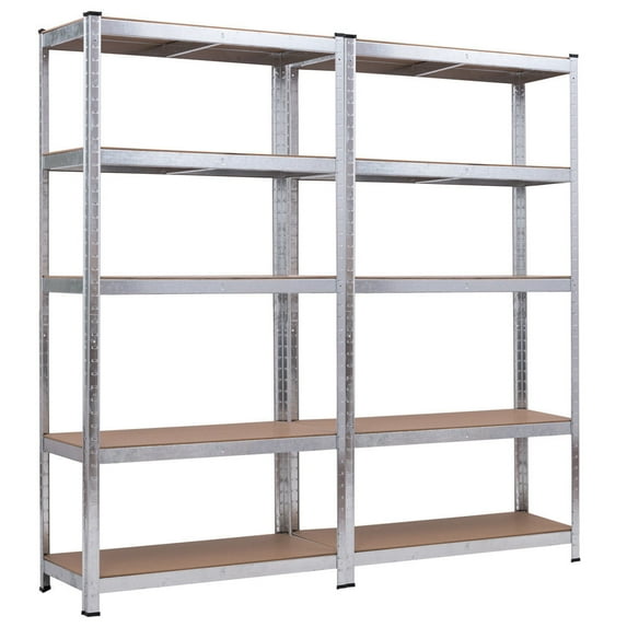Costway 2 PC 71'' Heavy Duty Storage Shelf Steel Metal Garage Rack 5 Level Adjustable Shelves