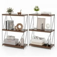 thumbnail image 1 of Costway 2 PCS 3-Tier Multipurpose Display Rack Freestanding Bookcase with Metal Frame Walnut, 1 of 10