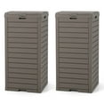 thumbnail image 1 of Costway 2 PCS 31 Gallon Outdoor Trash Can Waste Bin with Dual Lid Pull-out Drawer Backyard Coffee, 1 of 8