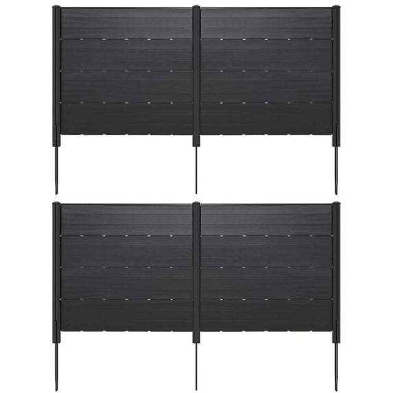 Costway 2 PCS 48" L x 46" H Air Conditioner Fence Outdoor Privacy Fence Screen Black